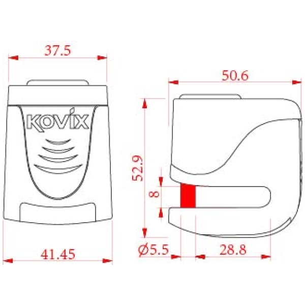 Locks Kovix Alarm Disc Lock USB Alarm